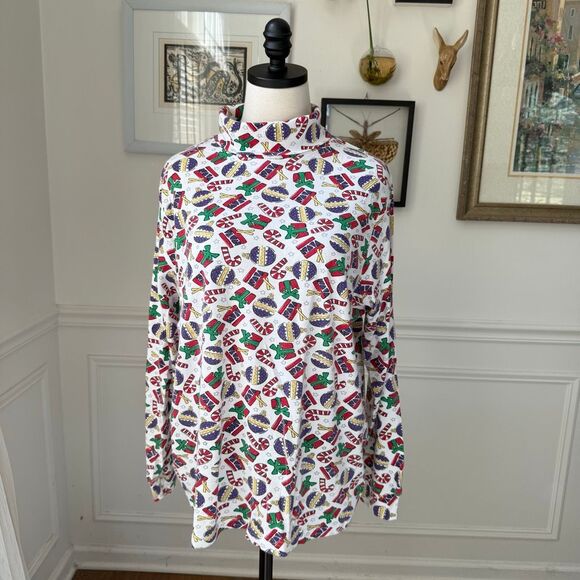 Vintage Cornerstone Present Ornament Candy Cane  Drum Turtleneck XL - Picture 2 of 5